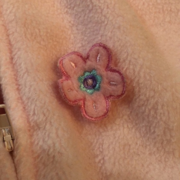 Fleece Floral Baby Snowsuit with detachable mittens - Picture 7 of 7